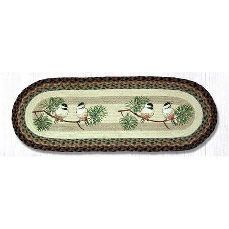 CAPITOL IMPORTING CO 13 x 36 in. Chickadee Oval Patch Runner 68-081C